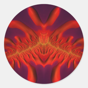 Rood, geel en Paarse ~ Classic Round Sticker