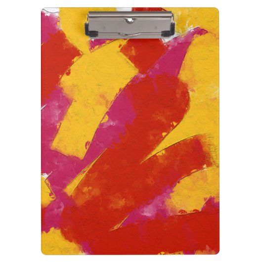 Rood, geel en roze klembord (Voorkant)