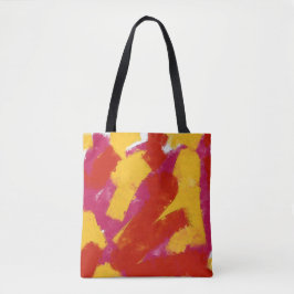 Rood, geel en roze tote bag