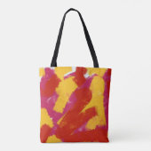 Rood, geel en roze tote bag (Achterkant)