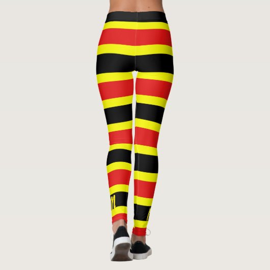 Rood, geel en zwart-koraalslangen leggings (Achterkant)