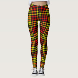 Rood Geel Geruit Controle Naadloos Patroon Leggings