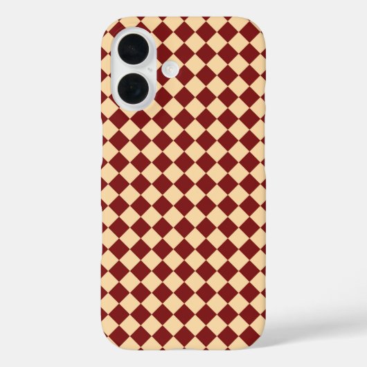 Rood Geel Geruit Diamant Patroon Case-Mate iPhone Case (Achterkant)