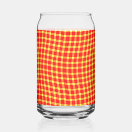 Rood Geel Geruit Geruit Naadloos Patroon Blikvorm Glas