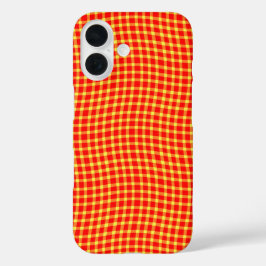 Rood Geel Geruit Schakering Naadloos Patroon iPhone 16 Hoesje