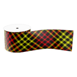 Rood Geel Geruit Schakering Naadloos Patroon Grosgrain Lint