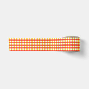 Rood Geel Gingham Rut   Satijnen Lint