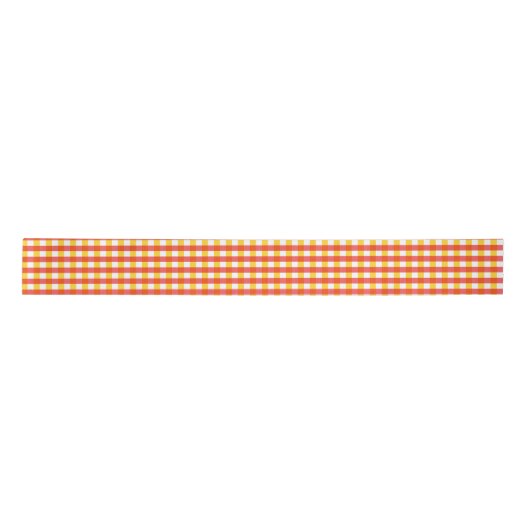 Rood Geel Gingham Rut   Satijnen Lint (Voorkant)