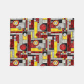 Rood geel Glas in lood Fleece Deken (Voorkant (Horizontaal))
