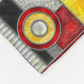 Rood geel Glas in lood Fleece Deken (Hoek)