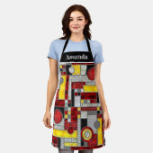 Rood geel Glas in lood Schort (Gedragen)