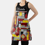 Rood geel Glas in lood Schort (Insitu)