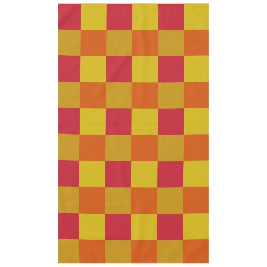 Rood, Geel, Goud en Sinaasappel Mini Squares Tafelkleed (Voorkant)