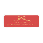 Rood Geel/Gouden Lint Retouradres Etiket (Voorkant)