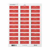 Rood Geel/Gouden Lint Retouradres Etiket (Full Sheet)