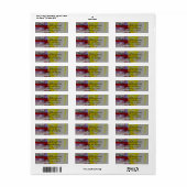 Rood Geel Grijs Vrolijk Kerstmis Bericht Familie Etiket (Full Sheet)