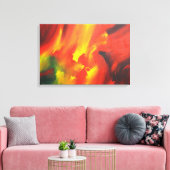 Rood Geel Groen Abstract Expressionisme Canvas Afdruk (Insitu (Woonkamer))