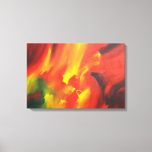 Rood Geel Groen Abstract Expressionisme Canvas Afdruk