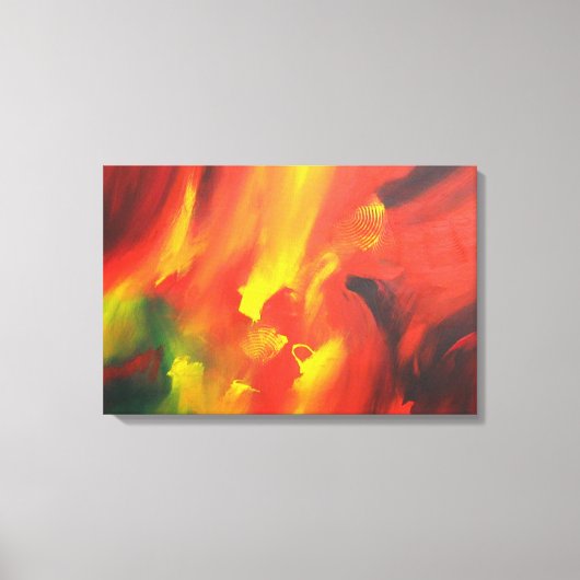 Rood Geel Groen Abstract Expressionisme Canvas Afdruk (Voorkant)