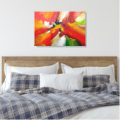 Rood Geel Groen Abstract Expressionisme Canvas Afdruk (Insitu (Slaapkamer))