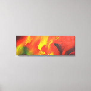 Rood Geel Groen Abstract Expressionisme Schilderen Canvas Afdruk