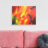 Rood Geel Groen Abstract Expressionisme Schilderen Canvas Afdruk (Insitu (Woonkamer))
