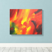 Rood Geel Groen Abstract Expressionisme Schilderen Canvas Afdruk (Insitu (Houten vloer))