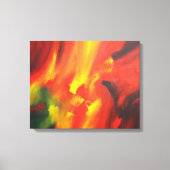 Rood Geel Groen Abstract Expressionisme Schilderen Canvas Afdruk (Voorkant)