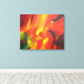 Rood Geel Groen Abstract Expressionisme Schilderen Canvas Afdruk (Insitu (Houten vloer))