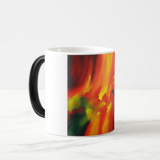 Rood Geel Groen Abstract Expressionisme Schilderen Magische Mok (Voorkant links)