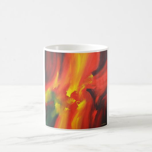 Rood Geel Groen Abstract Expressionisme Schilderen Magische Mok (Center)