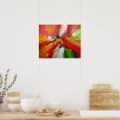 Rood Geel Groen Abstract Expressionisme Schilderen Poster (Keuken)