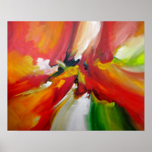 Rood Geel Groen Abstract Expressionisme Schilderen Poster