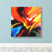 Rood Geel Groen Blauw Abstract Canvas Afdruk (Insitu (Houten vloer))