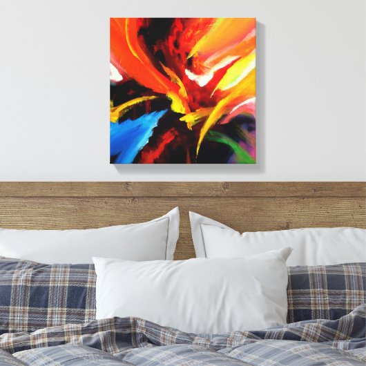 Rood Geel Groen Blauw Abstract Canvas Afdruk (Insitu (Slaapkamer))