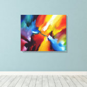 Rood Geel Groen Blauw Abstract Canvas Afdruk (Insitu (Houten vloer))