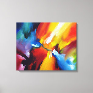 Rood Geel Groen Blauw Abstract Canvas Afdruk
