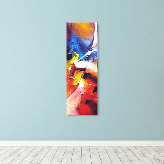 Rood Geel Groen Blauw Abstract Canvas Afdruk (Insitu (Houten vloer))