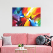 Rood Geel Groen Blauw Abstract expressionisme Canvas Afdruk (Insitu (Woonkamer))