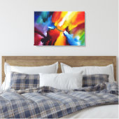 Rood Geel Groen Blauw Abstract expressionisme Canvas Afdruk (Insitu (Slaapkamer))