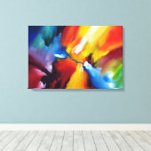 Rood Geel Groen Blauw Abstract expressionisme Canvas Afdruk (Insitu (Houten vloer))