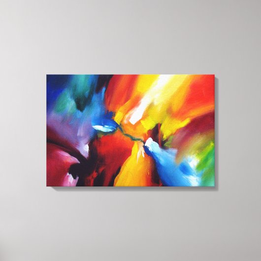Rood Geel Groen Blauw Abstract expressionisme Canvas Afdruk (Voorkant)