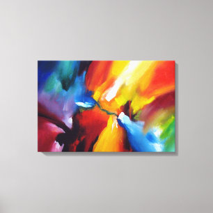 Rood Geel Groen Blauw Abstract expressionisme Canvas Afdruk