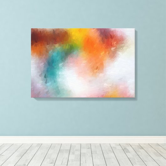 Rood Geel Groen Blauw Abstract expressionisme Canvas Afdruk (Insitu (Houten vloer))