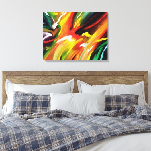 Rood Geel Groen Blauw Abstract expressionisme Canvas Afdruk (Insitu (Slaapkamer))