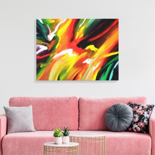 Rood Geel Groen Blauw Abstract expressionisme Canvas Afdruk (Insitu (Woonkamer))