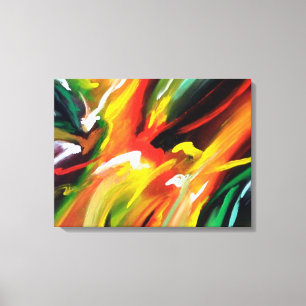Rood Geel Groen Blauw Abstract expressionisme Canvas Afdruk