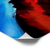 Rood Geel Groen Blauw Abstract expressionisme Perfect Poster (Hoek)