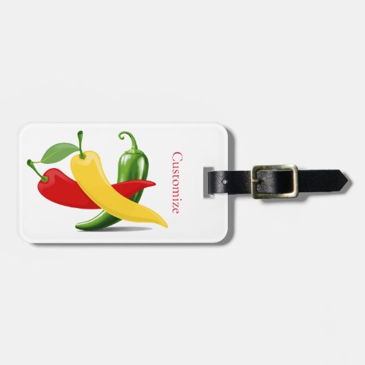 Rood Geel Groen Chili Peppers Thunder_Cove Bagagelabel (Voorkant horizontaal)