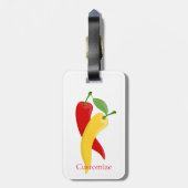 Rood Geel Groen Chili Peppers Thunder_Cove Bagagelabel (Achterkant verticaal)